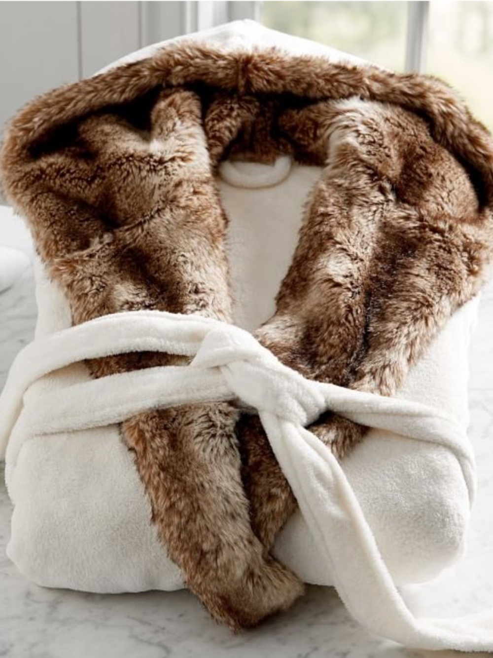 Pottery Barn Faux-Fur robe